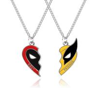 2 Pezzi Collana Migliore Amica, Mezzo Cuore Collana Dell'Amicizia per 2 Stili di Supereroi Amore Regalo di Gioielli BFF per Uomini Donne Ragazzi Ragazze