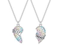 2 pezzi Collana Pendente Amicizia Set Best Friends Collana BFF Collana Cuore Viola Collana Amicizia per Ragazze Regalo di Compleanno per Migliori Amici