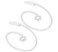 2 Pezzi Collana Pendente Zampa Gatto in Lega, Regalo Commemorativo | Argento, Design Compatto per Varie Misure del Collo, Gioiello Ricordo per Amanti dei Gatti