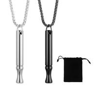 2 Pezzi Collana Respiratore Collana Smettere Fumare per Donna Uomo Collana Acciaio Inossidabile Rallentare Il Respiro pour Meditazione, Rilassamento, Pratica di Respirazione per Regali
