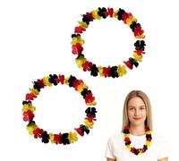 2 pezzi Collane a fiore giochi sportivi, ghirlande di fiori artificiali riutilizzabili per tifosi, collane hawaiane fiori per decorazioni di feste a tema tropicale in spiaggia e alla piscina