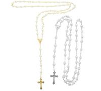 2 pezzi collane con croce collane con croce di fede collane con catena di perle