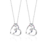 2 Pezzi Collane di Sirena, Squisite Ed Elei, Creative Metal, Gioielli A Sospensione A Forma di Cuore per Ragazze, Regali di Gioielli per Ragazze.