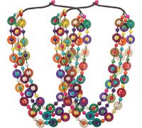 2 pezzi Collane etniche retrò bohemia collane di guscio di cocco vintage