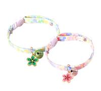 2 pezzi Collar per animali domestici decorativi regolabili con campanello di gatto e cani a campana con ciondolo di fiori comodo e leggero per gattini e piccoli animali domestici per feste e festival