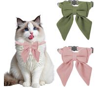 2 Pezzi Collare Cane Con Papillon E Campanellino, Collare Cucciolo Cane Verde Ro