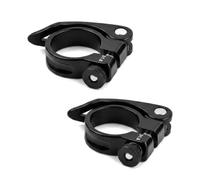 2 pezzi Collarino reggisella, Robusto e durevole Collarino reggisella in Lega di alluminio, Regolabile Morsetto del Sedile per Mountain bike Bici da strada e Bici pieghevoli, Nero (31.8mm)