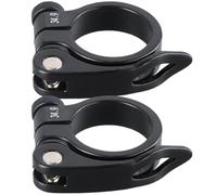 2 pezzi Collarino reggisella, Robusto e durevole Collarino reggisella in Lega di alluminio, Regolabile Morsetto del Sedile per Mountain bike Bici da strada e Bici pieghevoli, Nero (34.9mm)