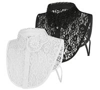 2 Pezzi Colletto Staccabile Donna Camicia, Laccio Camicetta Mezza Collare Finto da Donna, Camicie Bluse Colletto Falso Dickey, Colletto Falso Staccabile Decorativo Camicia per Donne Bianco e Nero