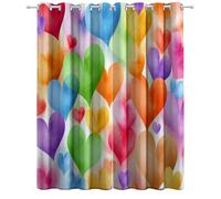 2 Pezzi Colore Tende Camera da Letto Oscuranti per Interni, Tende per Cameretta Bambini Cartone Animato Sfumato Colori Vivaci Amore Stampate con Occhielli, 140L x 225A cm per Casa Moderne
