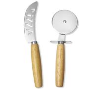 2 pezzi Coltello da pizza, Coltelli Pizza Set, Tagliapizza, Coltello Pizza in Acciaio Inox, Rotella Tagliapizza, Tagliapizza acciaio inox, Adatto per dolci, pane, pizze, formaggi morbidi e duri.