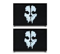 2 Pezzi Compatibile Con Call of Duty the Skull Moral Ricamato Badge Patch Gancio & Loop Tattico Divertente Patch Militare Appliques per Abbigliamento Esterno Giacca Borse Zaini Gilet Dog Harness