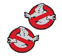 2 Pezzi Compatibile Con Ghostbusters Ricamato Patch Militare Divertente Ricamato Badge Iron on Sew on Tattico Patch Appliques per Abbigliamento Borse Zaini Gilet Giacca Jean Dog Harness