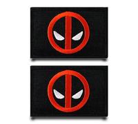 2 Pezzi Compatibile Con Logo Deadpool Ricamato Badge Patch Gancio & Loop Tattico Divertente Patch Militare Appliques per Abbigliamento Esterno Giacca Borse Zaini Gilet Dog Harness
