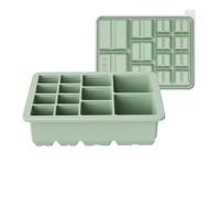 2 pezzi, compatibili con stampi for cubetti di ghiaccio in silicone vassoio quadrato coperchio rimovibile a prova perdite(Green)