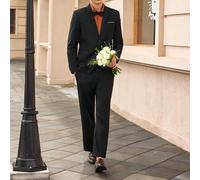 2 pezzi Completo da sposo nero da uomo, Blazer e pantaloni, Per sposo/ testimone/ ospite L,M,S,XL,XS,XXL,XXXLColore unicoTessuto in maglia,Tessuto intrecciato