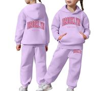 2 Pezzi Completo Sportivo da Bambino e Bambina con Cappuccio Y2K LOS ANGELES Firmate Felpa e Pantaloni Tuta Stile Streetwear Maniche Lunghe In Plie Inverno Jogging Sportiva Set Joggers Abbigliamento