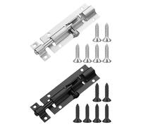 2 Pezzi Con Tappo Per Porte Per Furti, Accessori Per Chiusura Della Porta, Barre Di Sicurezza, Accessori Hardware Per Mobili, Blocco Della Porta Durevole In Acciaio Inossidabile (Nero, Bianco).