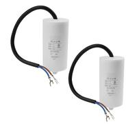 2 Pezzi Condensatore di avviamento per motore elettrico 16µF 450 V Condensatore Avviamento Motore M8 Spina di Collegamento mit 20 cm Cavo di collegamento e capicorda 16uF | 88x38mm