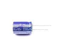 2 pezzi Condensatore elettrolitico in alluminio Dip 2200uf±20% 50V Cavo radiale viola ad alta frequenza, 18x25mm GR228M050L25RR0VZ2FP0 Elementi di accumulo di energia