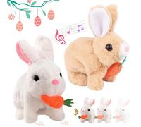 2 Pezzi Coniglio Giocattolo Che Salta pasquale, Hopping Coniglio Elettronico Interattivo, Giocattolo Elettronico Coniglio, Coniglio con Suoni e Movimenti, per Abbracciare, Accompagnare, Rilassars