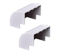 2 Pezzi Connettore Angolare Per Canaline Passacavi 40X40mm, Angolo Interno Con Curva, Colore Bianco