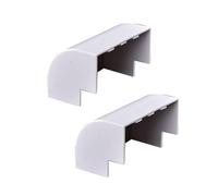 2 Pezzi Connettore Angolare Per Canaline Passacavi 60X40mm, Angolo Interno Con Curva, Colore Bianco