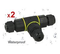 2 Pezzi Connettore Manicotto di Collegamento IP68 Forma T Cavo Raccordo Impermea
