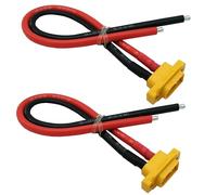 2 pezzi Connettore Maschio Amass XT60E-M Cavo Montabile Spina Montaggio a Pannello XT60 con Cavo 20cm 12awg per Batteria Lipo RC FPV Drone Aereo da Corsa
