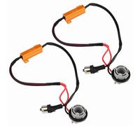 2 pezzi, connettore resistore di carico, cablaggio per lampada a indicatore di direzione a LED 1156, pre-cablato, plug-and-play con filo di rame da 16 gauge, compatibile con lampad