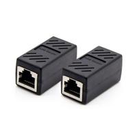 2 Pezzi Connettore Rj45 Femmina Femmina per Cavo di Rete, Nero Abs | Giunzione Inline Schermata, per Unire Due Cavi Ethernet, Uso Ufficio e Casa