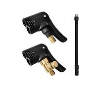 2 pezzi Connettore Valvola Pneumatica Universale, con tubo gonfiaggio pneumatici 16cm, Adattatore a sgancio rapido in Ottone Clip-on, Connettore Valvola Bici, per Gonfiatori Pompa d'Aria Compressore
