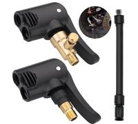 2 Pezzi Connettore Valvola Pneumatica Universale, Ugello Gonfiabile Universale Ottone Valvola di Gonfiaggio Pneumatico, Adattatore a Sgancio Rapido in Ottone Clip-On, Per Pneumatici Auto, Bici, Moto