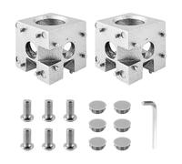 2 Pezzi Connettori 3D, Profilo Alluminio 30x30,con Chiave Esagonale Viti e Cappucci M8*20 Accessori per Profili Alluminio, per Profili Alluminio Secondo gli Standard Europei (argento)