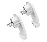 2 Pezzi Connettori Piatti Bianchi - Spina Piatta con Maniglia Pieghevole Spine Schuko per Cavi con Sezione 1,5 mm², Spina Europea per Uso Domestico IP20 250 V (16A)