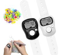 2 Pezzi Contatori Elettronici da Dito, Piccolo Contatore Dito Mini, Contatori Manuali Digitali e 50 Segnapunti per Lavoro A Maglia, Uncinetto, Contatore di Conteggio Portatile per Sport