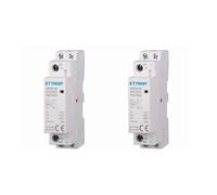 2 Pezzi Contattore AC per Uso Domestico, 2P 20A 1NO+1NC 220V, Contattore automatico Per Motori, Occupa 1 Modulo RAIL DIN