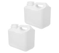 2 Pezzi Contenitore Chimico 5l in Hdpe con Coperchio a Vite Bianco | Barile Cilindrico Ermetico, Fondo Piatto e Maniglia, per Soluzioni Detergenti, Oli e Officina