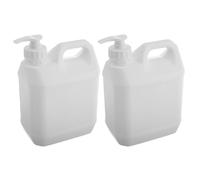 2 Pezzi Contenitore con Pompa Ricaricabile da 2l in Plastica Bianca | Shampoo e Gel Doccia, Uso Sotto la Doccia o Viaggio, Grande Capacità e Visibilità Chiara