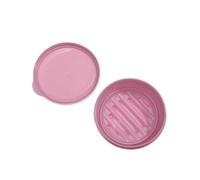 2 pezzi, contenitore for sapone in plastica, porta saponetta da viaggio, rotondi portatili con coperchio, scatola for a prova di perdite for shampoo Per Doccia, Viaggi(Pink)