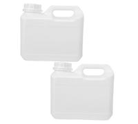 2 Pezzi Contenitore in Plastica Hdpe da 5l con Coperchio a Vite Bianco | Struttura Ermetica, Manico Integrato e Fondo Piatto, per Liquidi Sfusi e Scaffalature Industriali