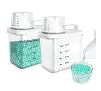2 Pezzi Contenitore per Detersivo in Polvere, 1100 ML Contenitore con Misurino y scale y maniglie Dispenser Detersivo Lavatrice, Dispenser Multiuso per Ammorbidente Contenitore in Polvere Sigillato