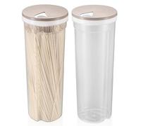 2 Pezzi Contenitore per Pasta, Contenitori per Conservazione Alimenti con Coperchi, Scatola Porta Pasta, Contenitore per Spaghetti in Plastica, per Cereali, Farina d'Avena, Noci, Fagioli
