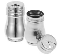 2 Pezzi Contenitore per Sale e Pepe in Acciaio Inox Rotante | Riutilizzabile, Dosaggio Facile, Uso Versatile, per Viaggio e Attività Commerciali, Finitura Argento