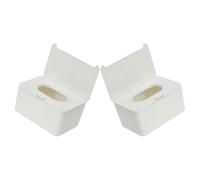 2 Pezzi Contenitore Salviette Riutilizzabile Bianco in Plastica | Organizzazione Minimalista da Scrivania, Adatto a Salviette Asciutte e Mascherine, per Stanza