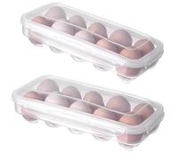 2 Pezzi Contenitore Uova, Porta Uova da Frigo, Scatola Delle Uova 10 Griglie, Contenitore per Uova per Frigorifero, Frigorifero Uovo Contenitore Di Plastica, Utilizzato in Frigoriferi, Cucine