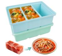 2 Pezzi Contenitori Congelatore in Silicone con Coperchio, 16.5x11.5x5.8cm Contenitori per Zuppa per Congelare la Zuppa, Contenitori per Congelamento in Silicone, per Zuppa, Brodo e Casseruole