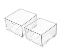 2 Pezzi Contenitori Cosmetici Impilabili in Acrilico Trasparente | Cassetti Organizer, Cassettini Trasparenti, Cassetti Porta Oggetti, Organizzatore per Cosmetici da Bagno