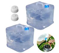 2 Pezzi Contenitori d'Acqua Pieghevole da 10L Set, Senza BPA Tanica d'Acqua con Rubinetto e Maniglia, Tanica Acqua per Campeggio, Viaggi, Escursioni, Kit di Sopravvivenza in Caso di Emergenza