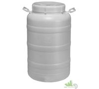 2 PEZZI CONTENITORI IN POLIETILENE PER ALIMENTI FUSTO BIDONE LT.50 COPERCHIO